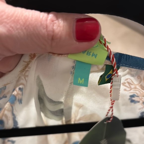 NWT Farm Rio Blue and White floral short sleeve v neck maxi dress sz M - Picture 7 of 11